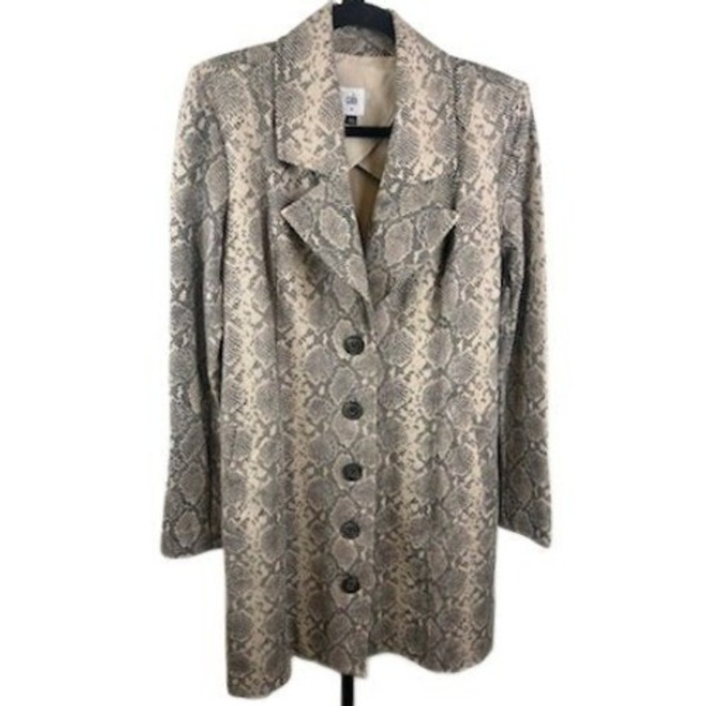 Cabi Coat Women's Size Medium Snake Print Button Front Walker Blazer Jacket Y2K